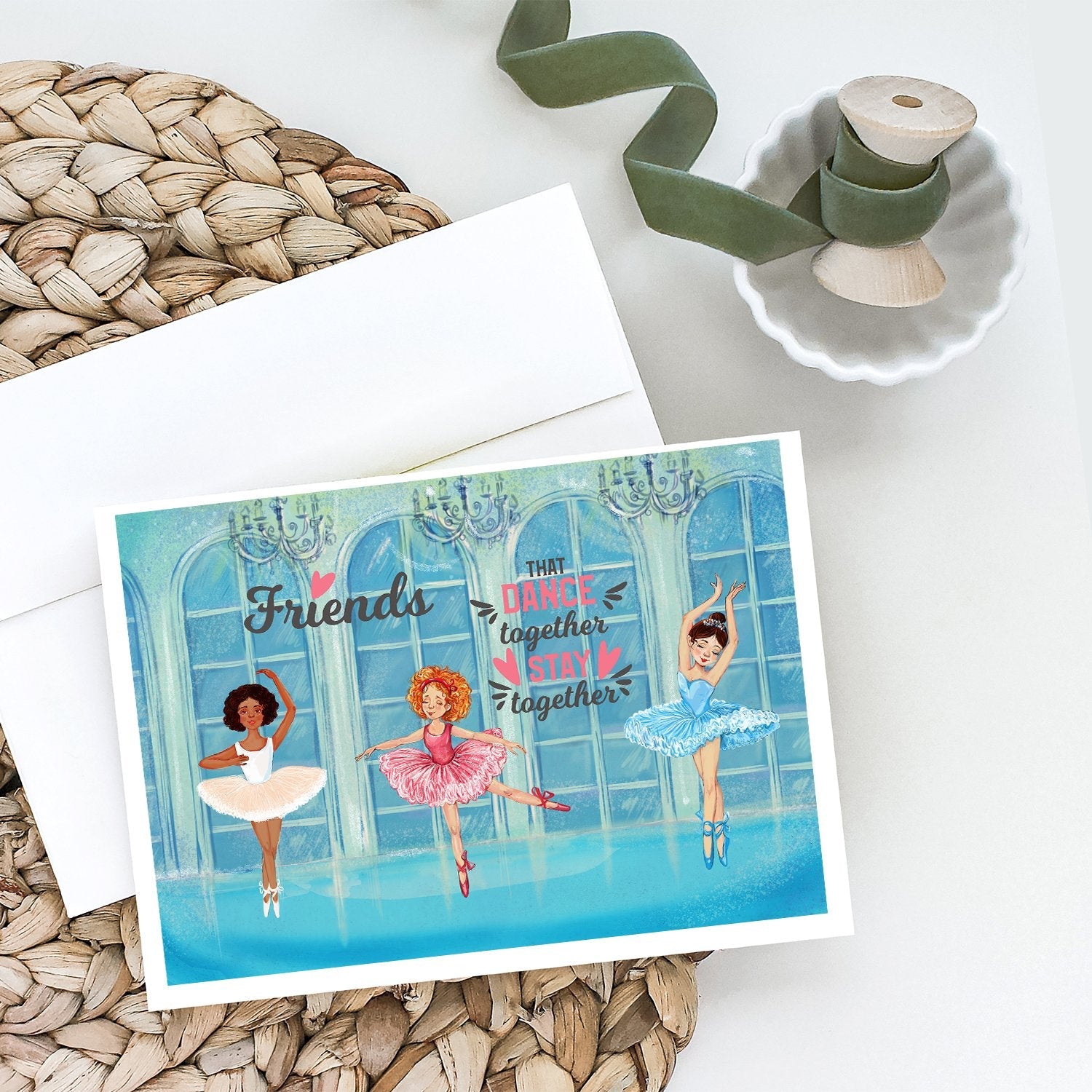 Greeting Cards Pack of 8 Blank Cards with Envelopes Whimsical A7 Size 5x7