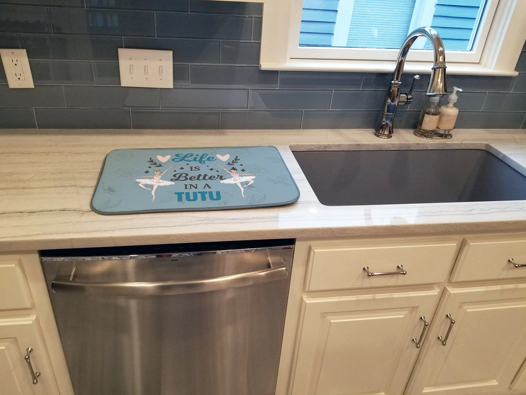 Dish Drying Mat Absorbent Dish Drying Mat Pad for Kitchen Counter Dish Drainer Mat for Countertop, 14 x 21", Multicolor
