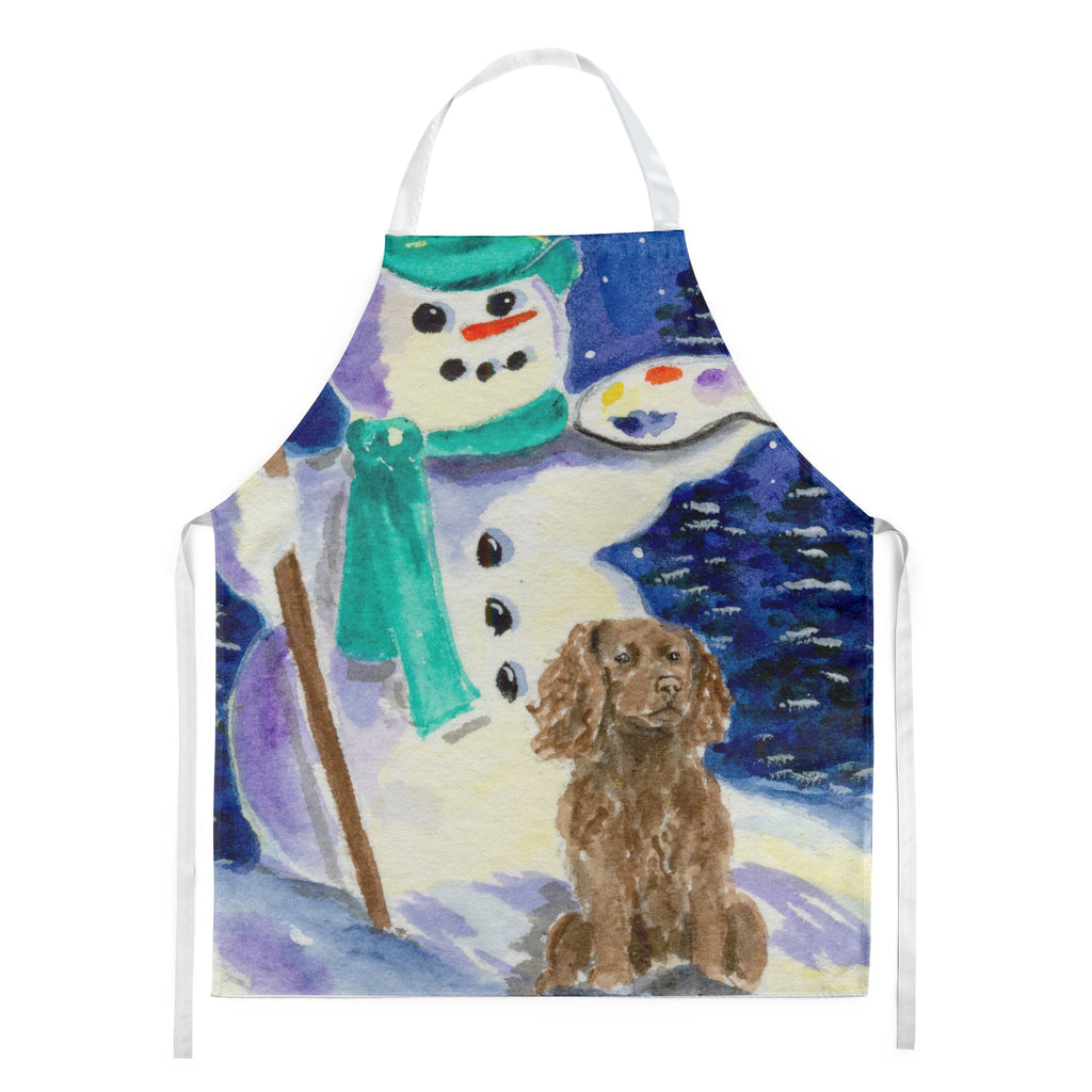 Artist Snowman with Boykin Spaniel Apron Cooking Kitchen Server Baking Crafts Gardening for Adult Women Men, Unisex, Large, Multicolor