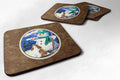 Artist Snowman with Boykin Spaniel Foam Coasters Set of 4 Cup Coasters for Indoor Outdoor, Tabletop Protection, Anti Slip, Mouse pad Material