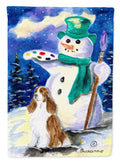 English Springer Spaniel with Artist Snowman House Flag 28x40 Porch Sleeve Pole Decorative Outside Yard Banner Artwork Wall Hanging, Polyester