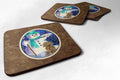 English Springer Spaniel with Artist Snowman Foam Coasters Set of 4 Cup Coasters for Indoor Outdoor, Tabletop Protection, Anti Slip, Mouse pad Material