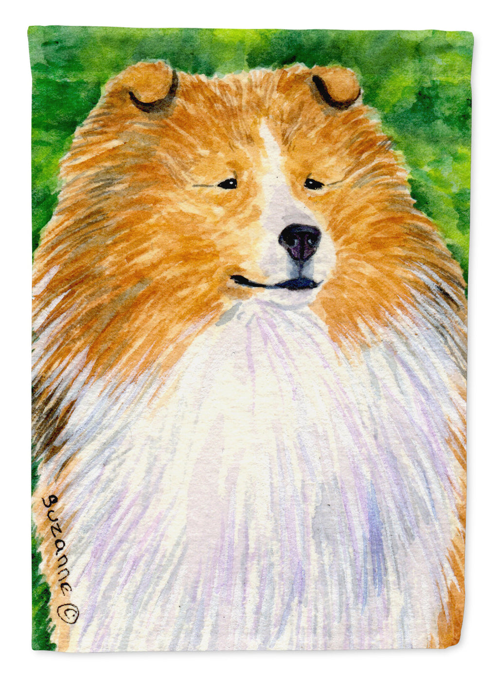Sheltie House Flag 28x40 Porch Sleeve Pole Decorative Outside Yard Banner Artwork Wall Hanging, Polyester