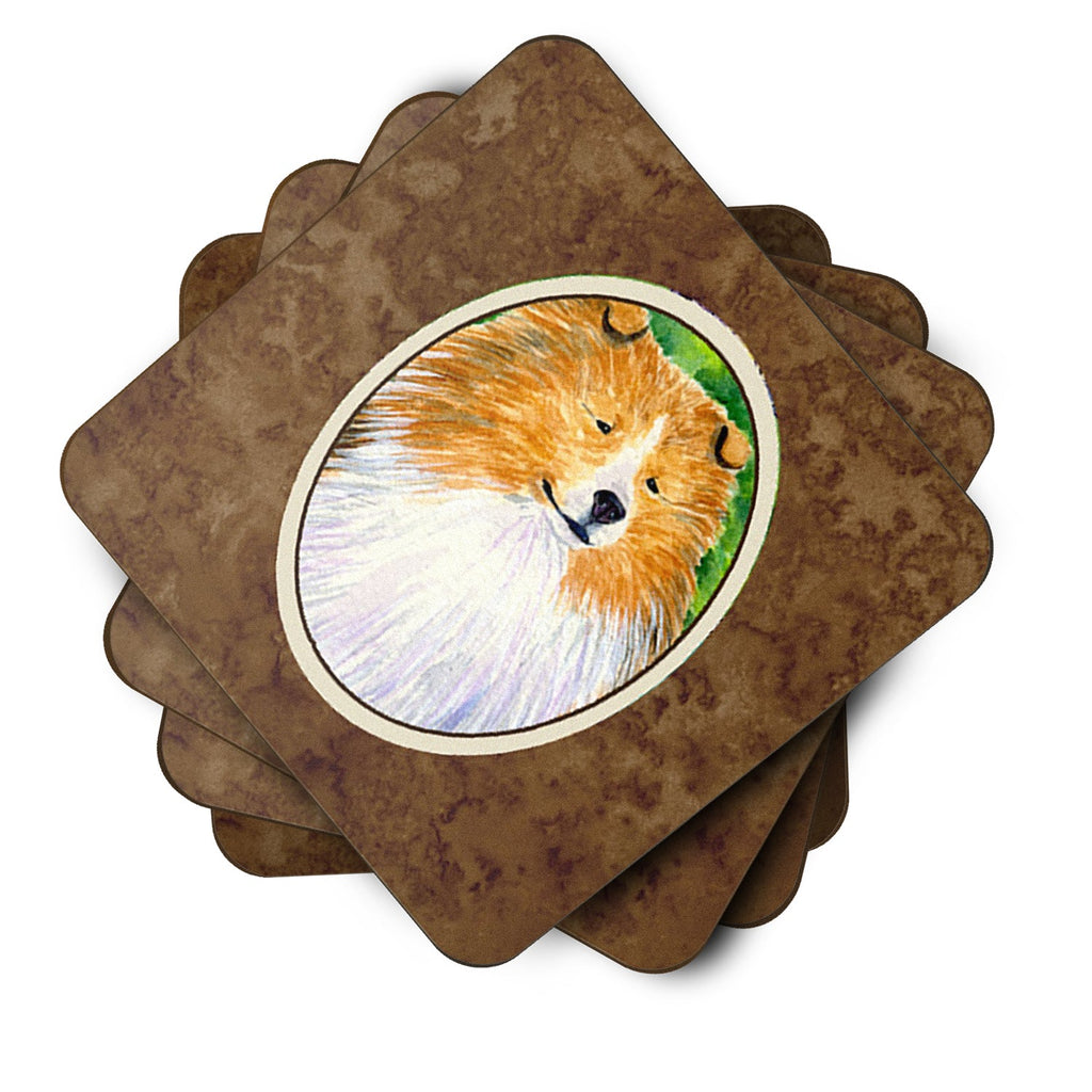 Sheltie Foam Coasters Set of 4 Cup Coasters for Indoor Outdoor, Tabletop Protection, Anti Slip, Mouse pad Material