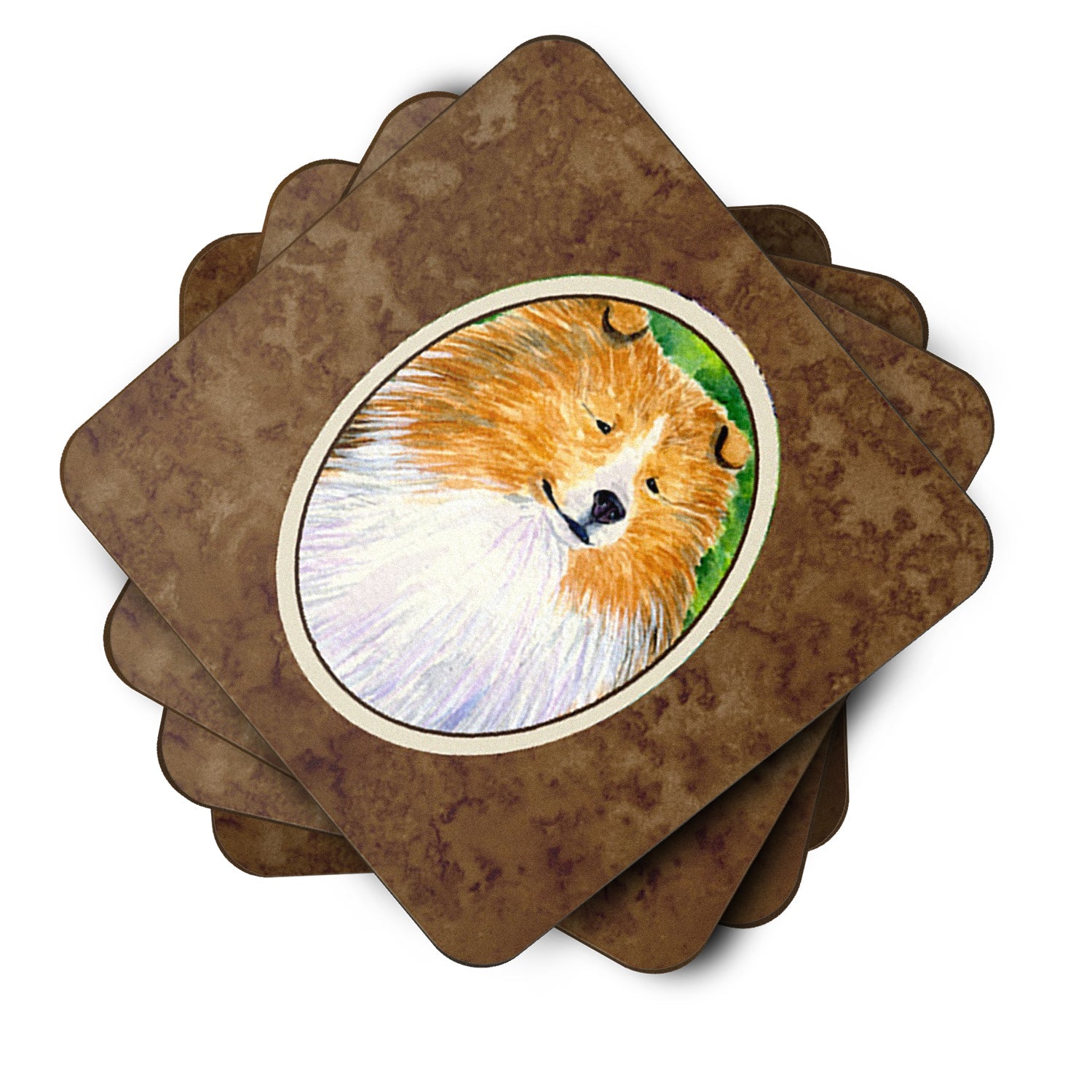 Sheltie Foam Coasters Set of 4 Cup Coasters for Indoor Outdoor, Tabletop Protection, Anti Slip, Mouse pad Material