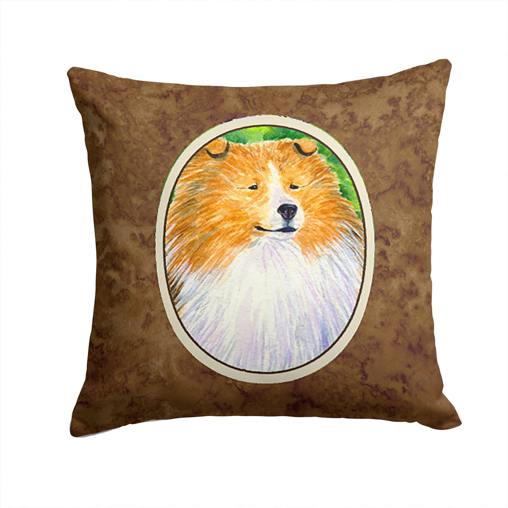 Sheltie Decorative Throw Pillow 14x14 Indoor Outdoor Accent Cushion, Fabric Cover with Insert for Sofa, Bed, Porch & Living Room
