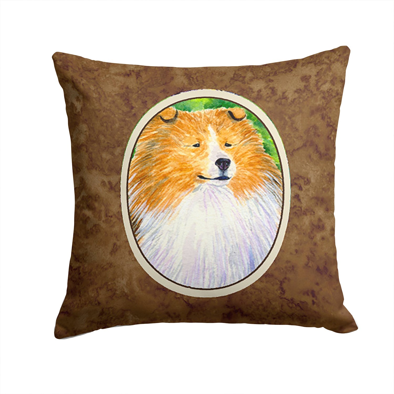 Sheltie Decorative Throw Pillow 14x14 Indoor Outdoor Accent Cushion, Fabric Cover with Insert for Sofa, Bed, Porch & Living Room
