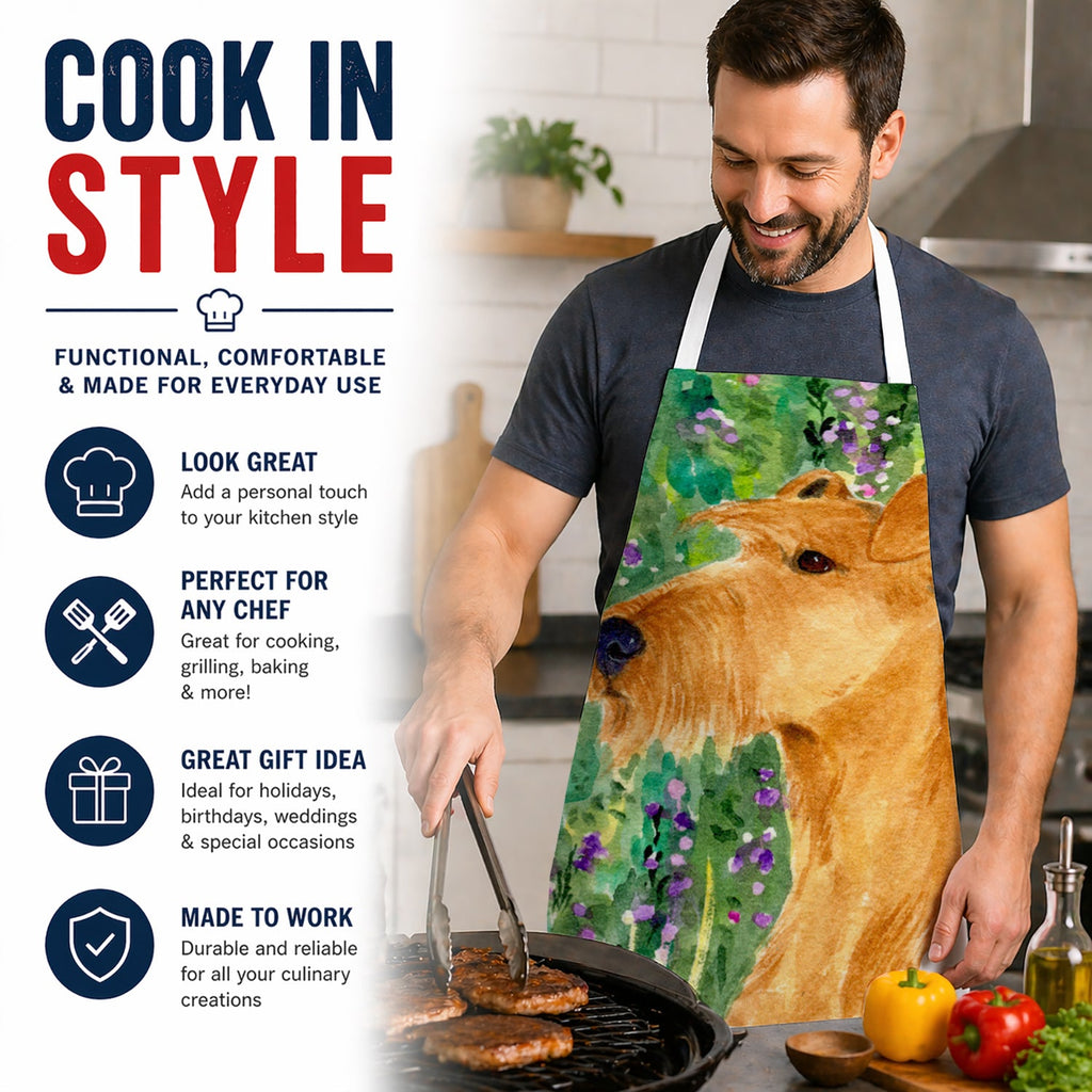 Irish Terrier Apron Cooking Kitchen Server Baking Crafts Gardening for Adult Women Men, Unisex, Large, Multicolor