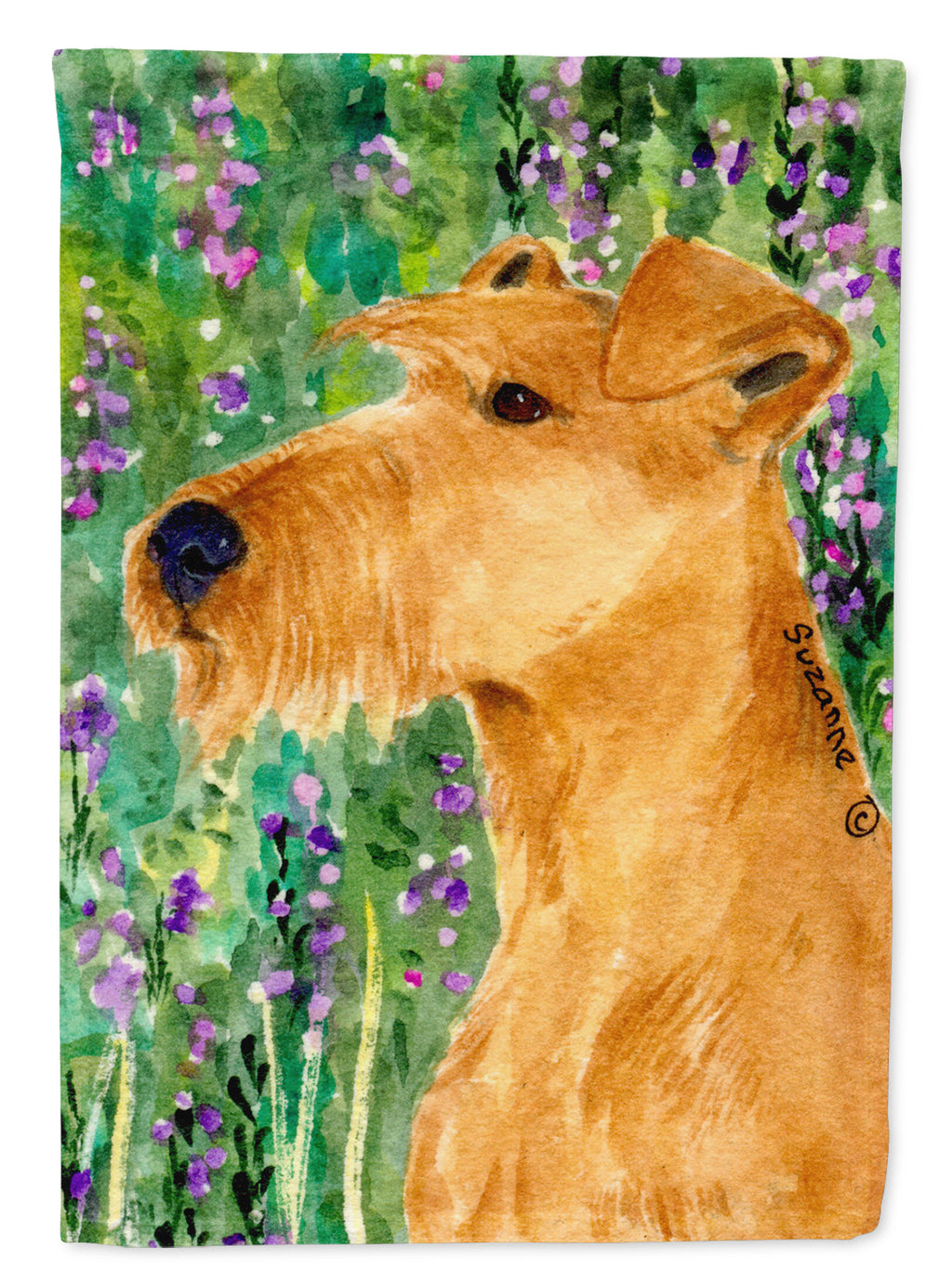 Irish Terrier House Flag 28x40 Porch Sleeve Pole Decorative Outside Yard Banner Artwork Wall Hanging, Polyester