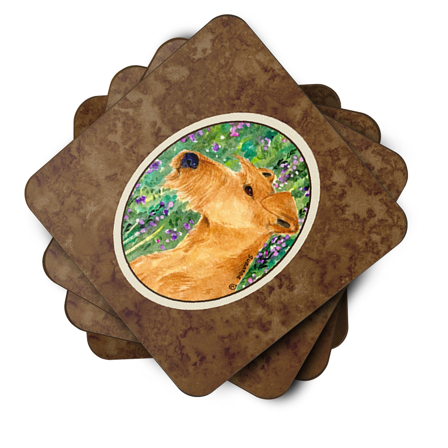 Irish Terrier Foam Coasters Set of 4 Cup Coasters for Indoor Outdoor, Tabletop Protection, Anti Slip, Mouse pad Material