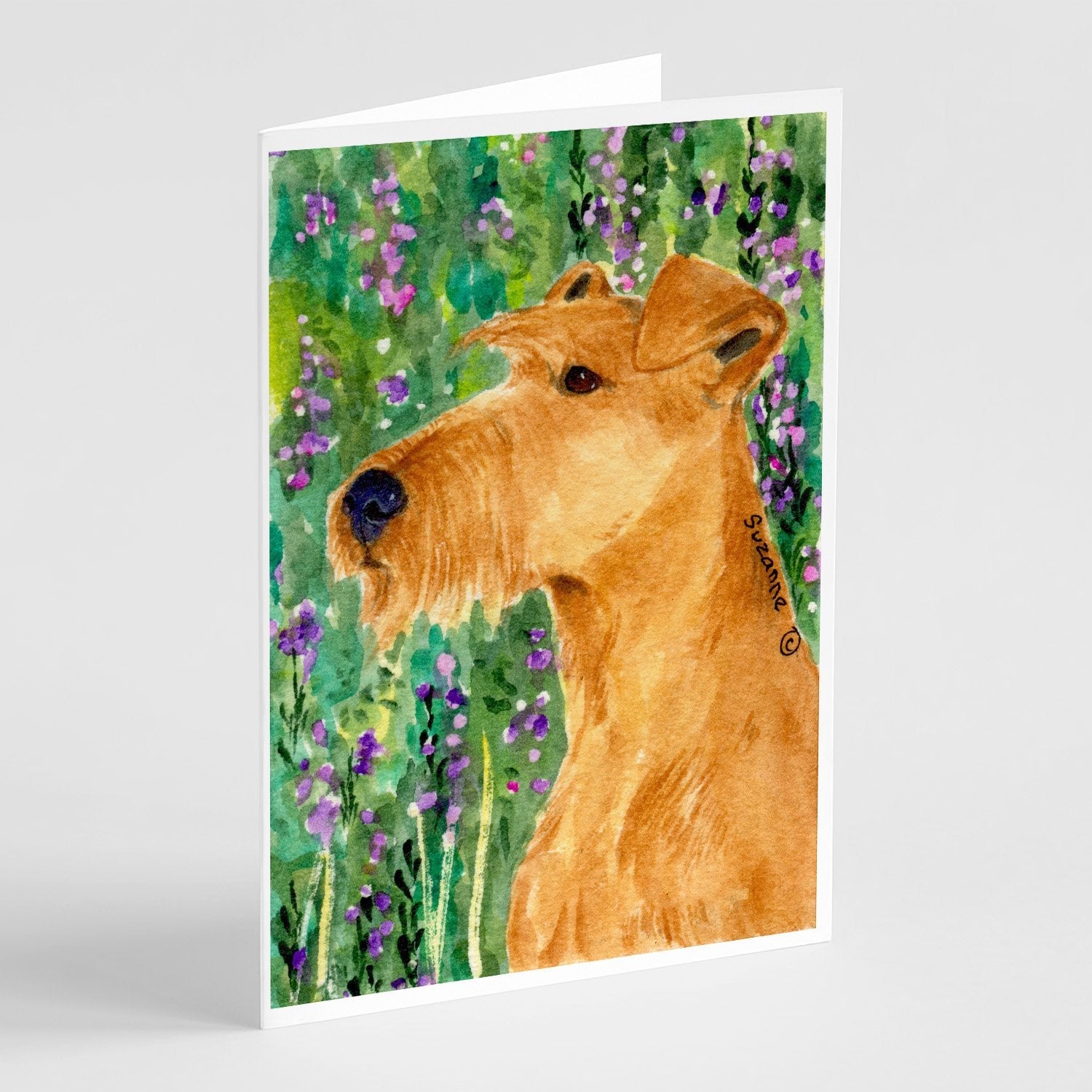 Irish Terrier Greeting Cards Pack of 8 Blank Cards with Envelopes Whimsical A7 Size 5x7