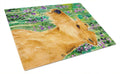 Irish Terrier Cutting Board Tempered Glass Kitchen Cutting Surface, Heat Resistant Chopping, Non-Slip Feet, Food Prep & Serving