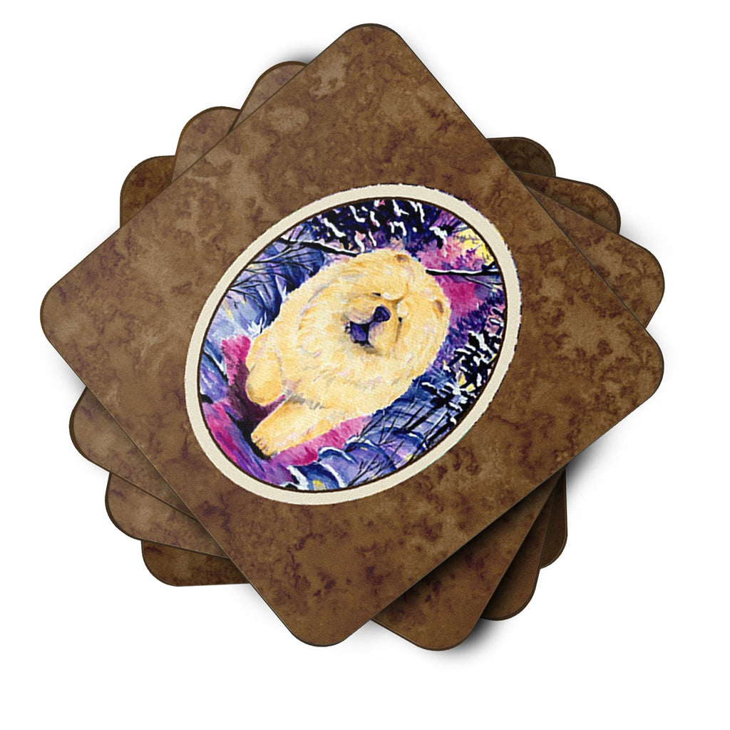 Chow Chow Foam Coasters Set of 4 Cup Coasters for Indoor Outdoor, Tabletop Protection, Anti Slip, Mouse pad Material