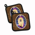 Chow Chow Pot Holder Set of 2 Heat Resistant Quilted Hot Pads 7.5 x 7.5 Inch, Insulated Kitchen Trivets for Cooking & Baking