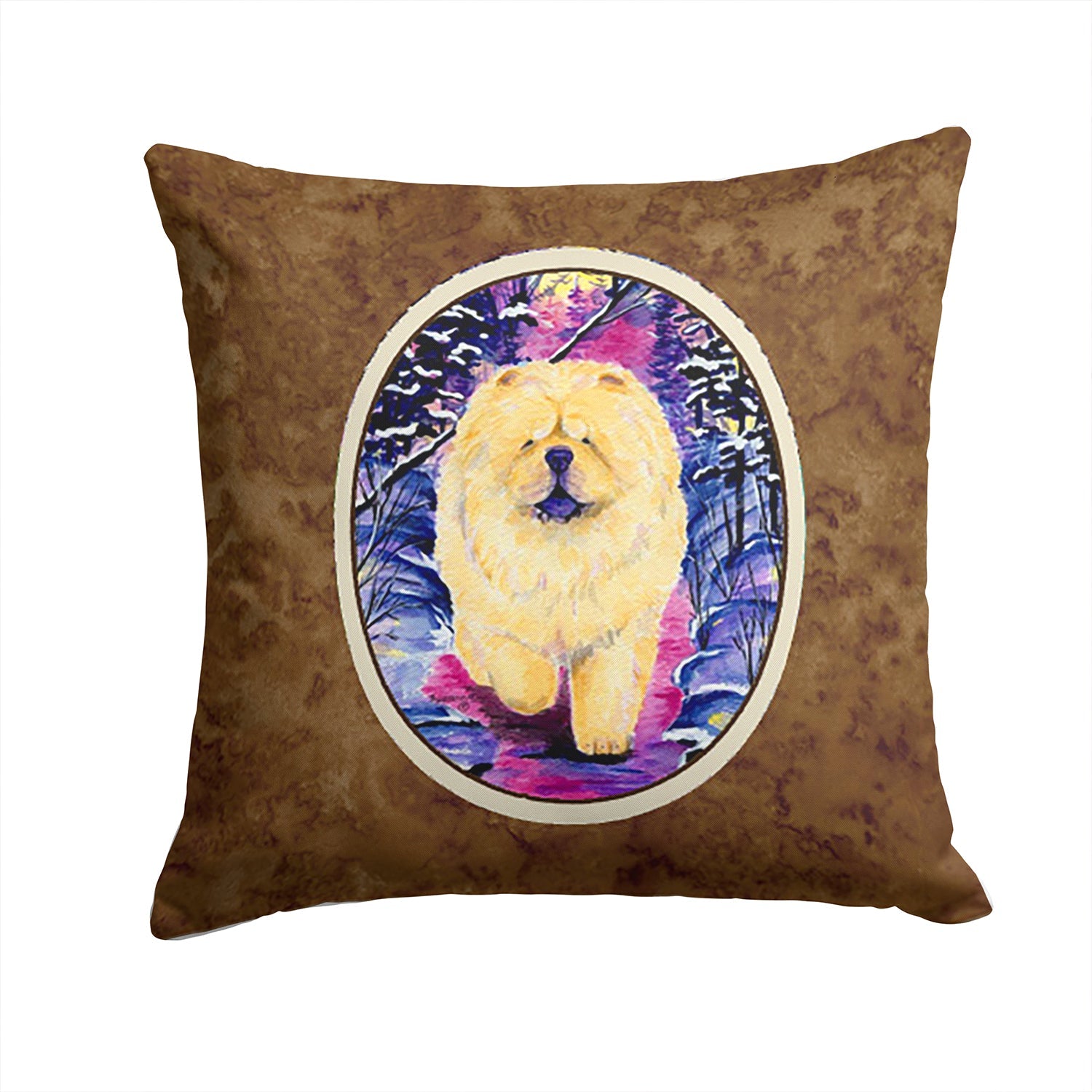 Chow Chow Decorative Throw Pillow 14x14 Indoor Outdoor Accent Cushion, Fabric Cover with Insert for Sofa, Bed, Porch & Living Room