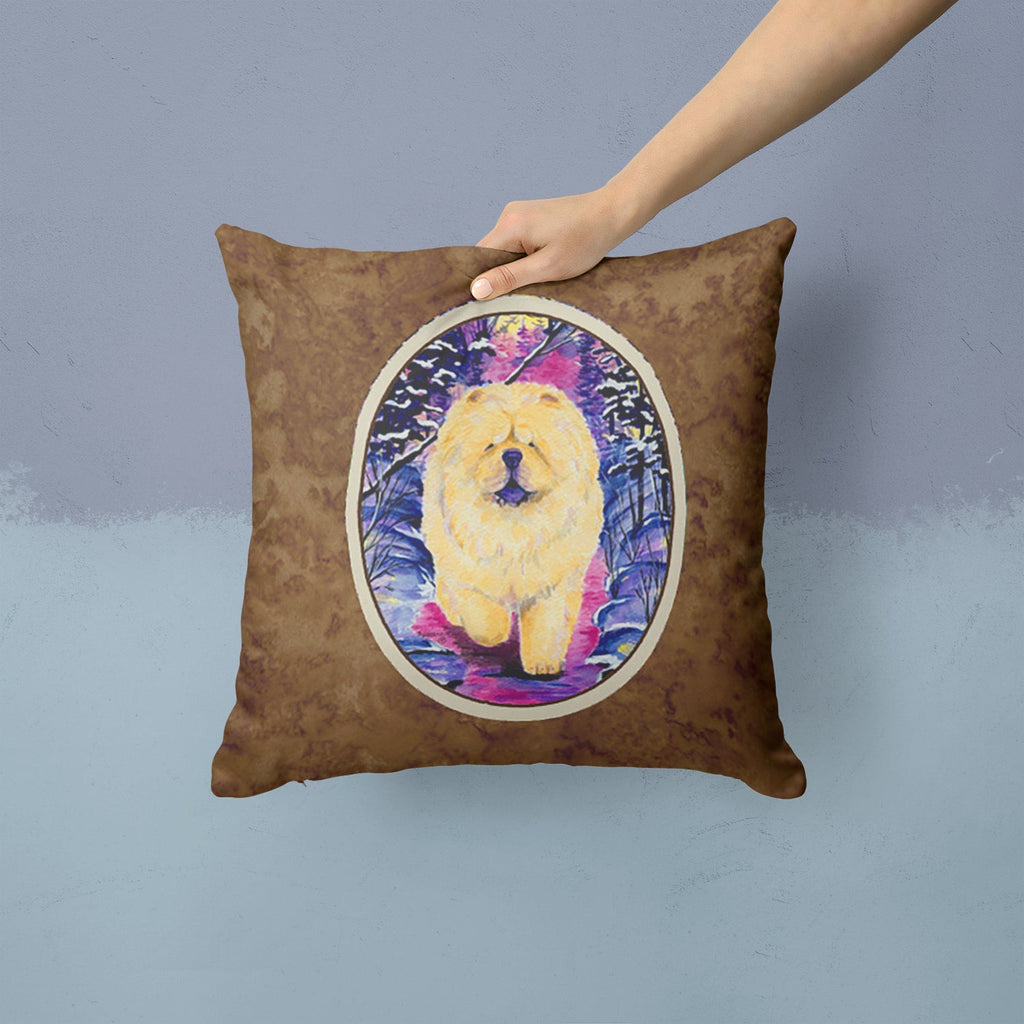 Chow Chow Decorative Throw Pillow 14x14 Indoor Outdoor Accent Cushion, Fabric Cover with Insert for Sofa, Bed, Porch & Living Room