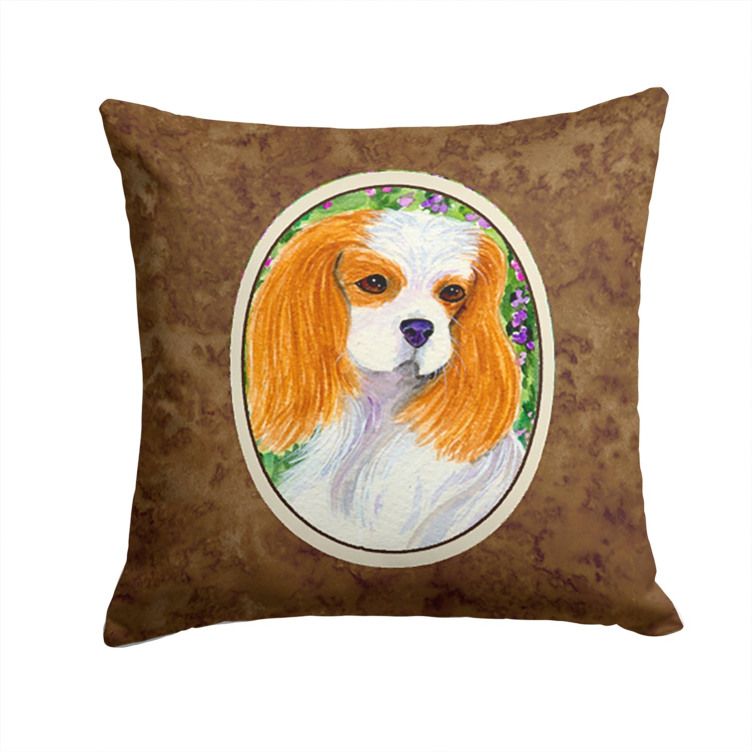 Cavalier Spaniel Decorative Throw Pillow 14x14 Indoor Outdoor Accent Cushion, Fabric Cover with Insert for Sofa, Bed, Porch & Living Room