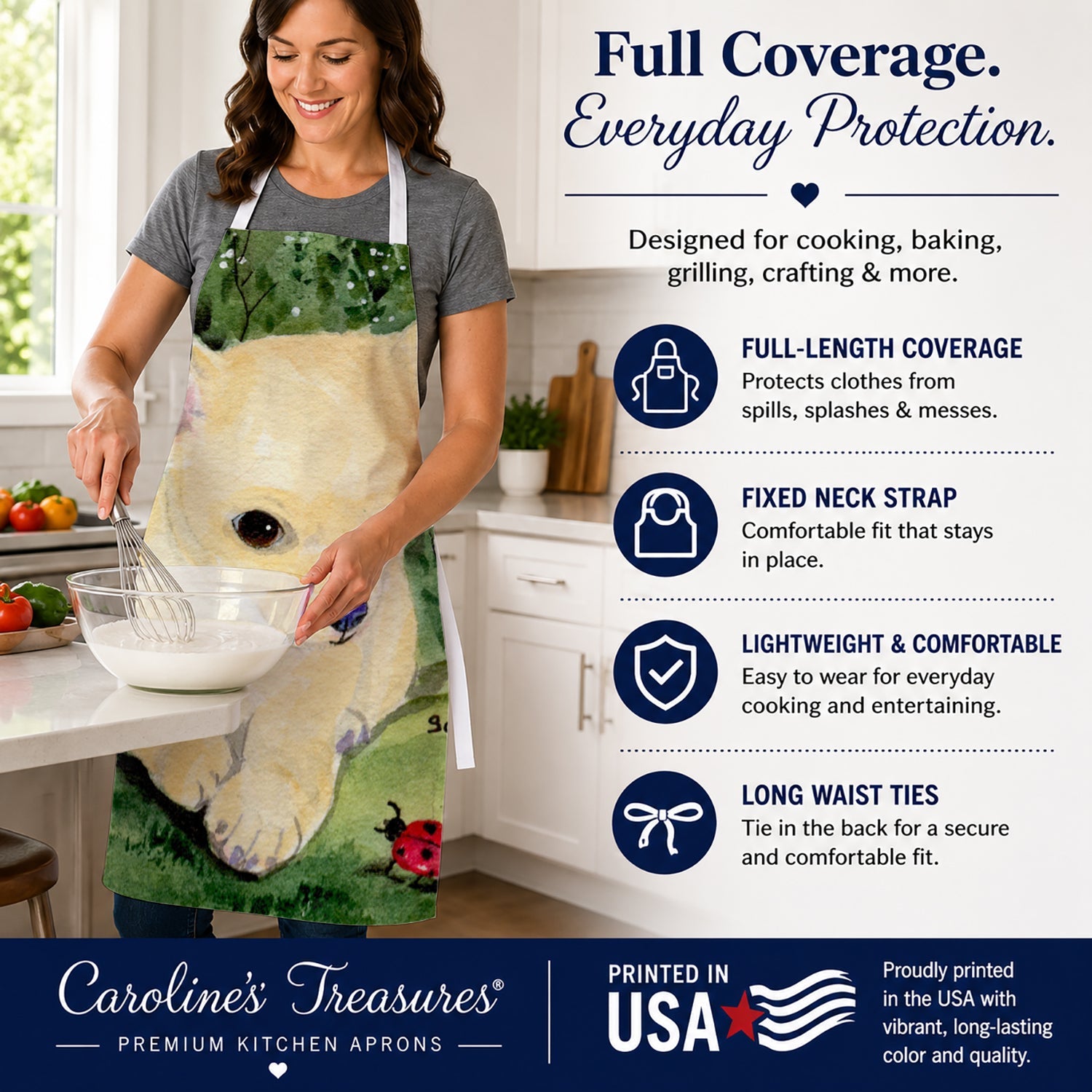 Chihuahua Apron Cooking Kitchen Server Baking Crafts Gardening for Adult Women Men, Unisex, Large, Multicolor