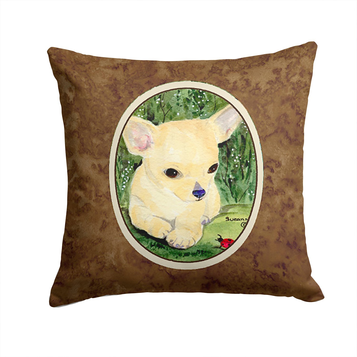 Chihuahua Decorative Throw Pillow 14x14 Indoor Outdoor Accent Cushion, Fabric Cover with Insert for Sofa, Bed, Porch & Living Room