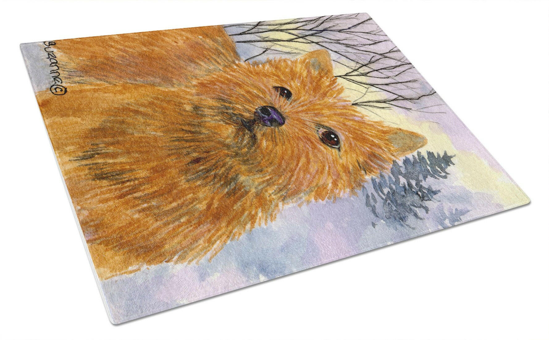 Norwich Terrier Cutting Board Tempered Glass Kitchen Cutting Surface, Heat Resistant Chopping, Non-Slip Feet, Food Prep & Serving