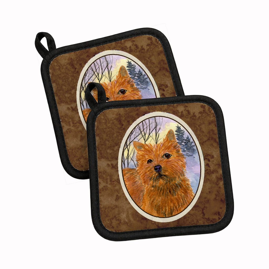 Norwich Terrier Pot Holder Set of 2 Heat Resistant Quilted Hot Pads 7.5 x 7.5 Inch, Insulated Kitchen Trivets for Cooking & Baking