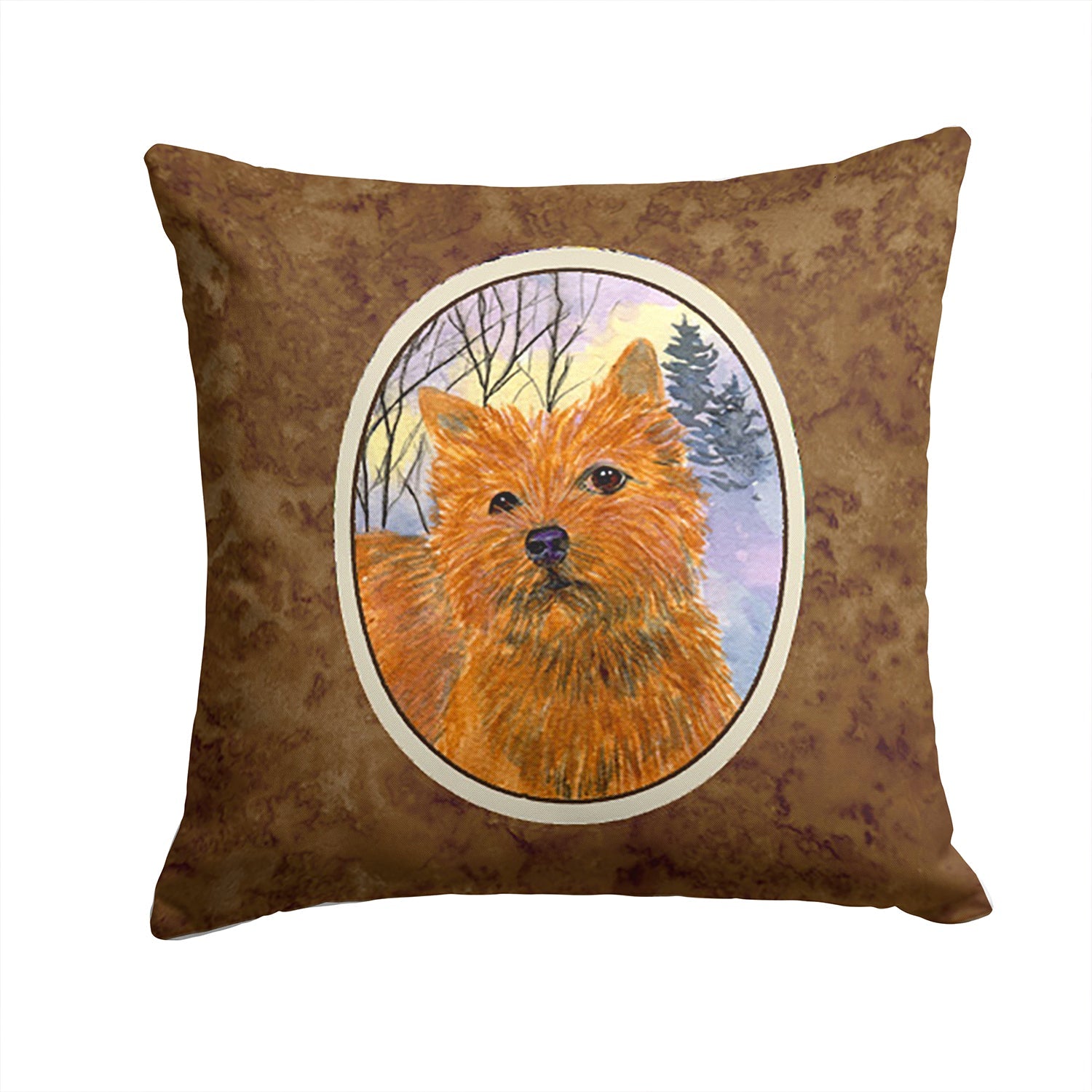 Norwich Terrier Decorative Throw Pillow 14x14 Indoor Outdoor Accent Cushion, Fabric Cover with Insert for Sofa, Bed, Porch & Living Room