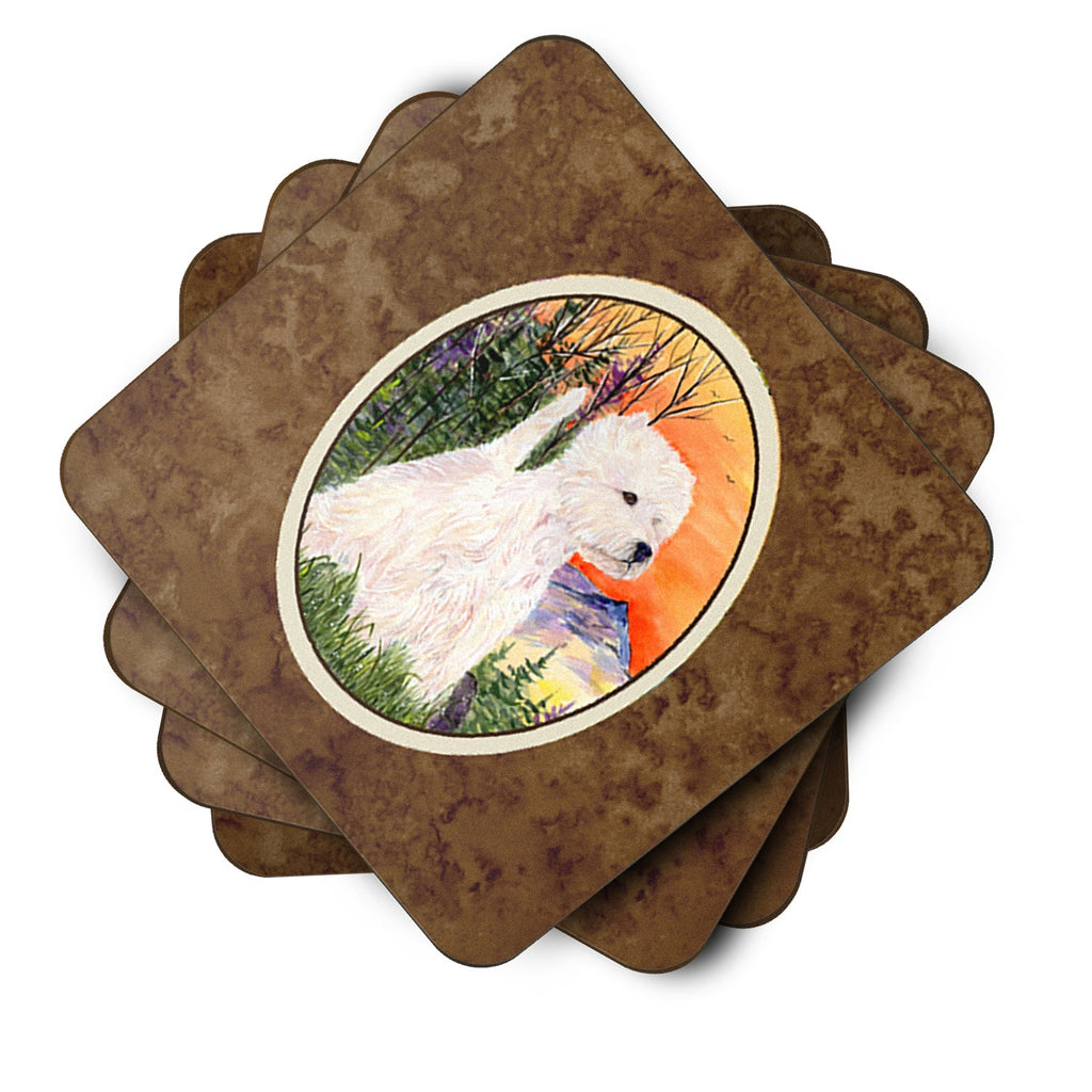 Westie Foam Coasters Set of 4 Cup Coasters for Indoor Outdoor, Tabletop Protection, Anti Slip, Mouse pad Material