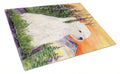 Westie Cutting Board Tempered Glass Kitchen Cutting Surface, Heat Resistant Chopping, Non-Slip Feet, Food Prep & Serving