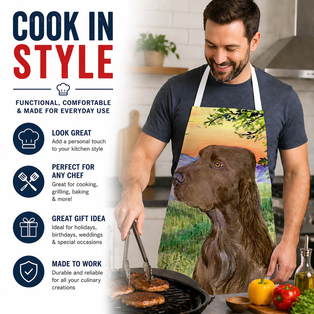 Field Spaniel Apron Cooking Kitchen Server Baking Crafts Gardening for Adult Women Men, Unisex, Large, Multicolor