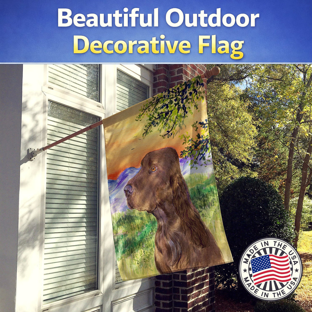 Field Spaniel House Flag 28x40 Porch Sleeve Pole Decorative Outside Yard Banner Artwork Wall Hanging, Polyester