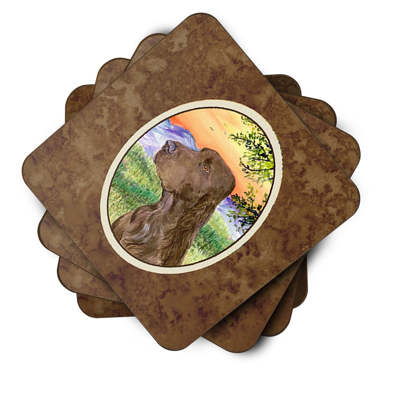 Field Spaniel Foam Coasters Set of 4 Cup Coasters for Indoor Outdoor, Tabletop Protection, Anti Slip, Mouse pad Material