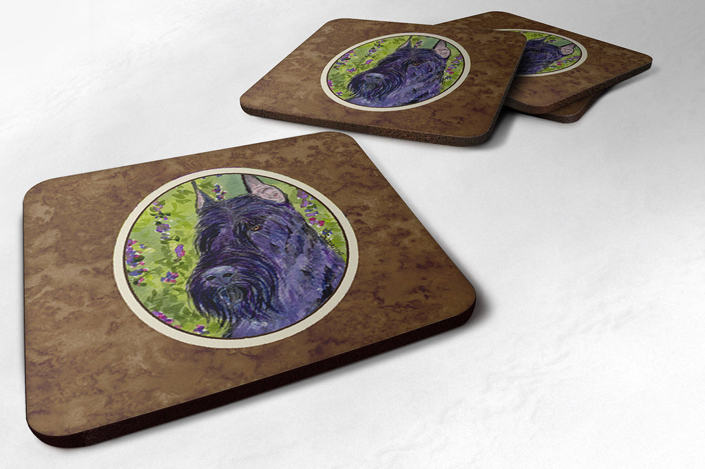Scottish Terrier Foam Coasters Set of 4 Cup Coasters for Indoor Outdoor, Tabletop Protection, Anti Slip, Mouse pad Material