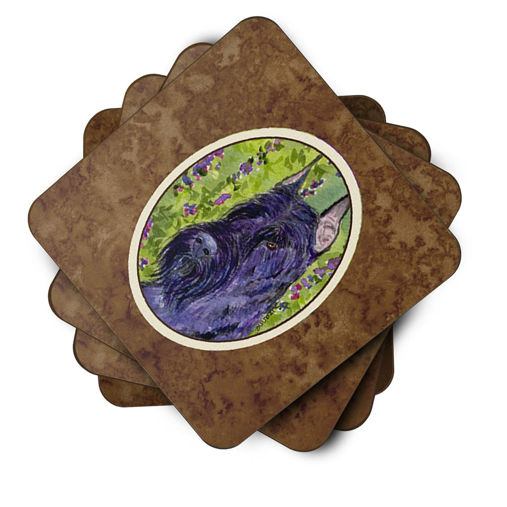 Scottish Terrier Foam Coasters Set of 4 Cup Coasters for Indoor Outdoor, Tabletop Protection, Anti Slip, Mouse pad Material