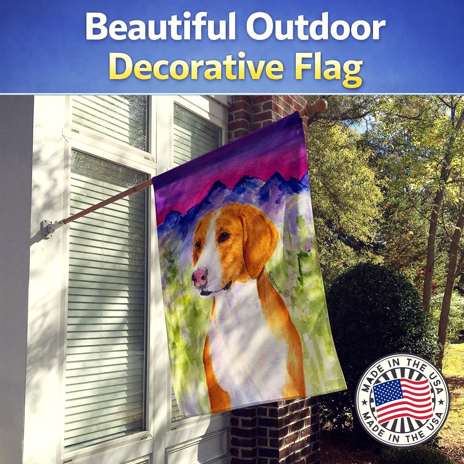 Drever House Flag 28x40 Porch Sleeve Pole Decorative Outside Yard Banner Artwork Wall Hanging, Polyester