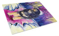 Tibetan Mastiff Cutting Board Tempered Glass Kitchen Cutting Surface, Heat Resistant Chopping, Non-Slip Feet, Food Prep & Serving