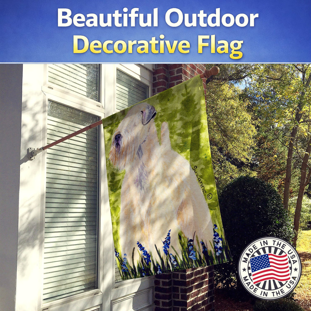 Wheaten Terrier Soft Coated House Flag 28x40 Porch Sleeve Pole Decorative Outside Yard Banner Artwork Wall Hanging, Polyester