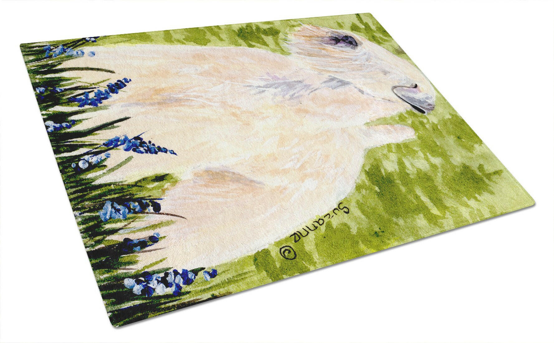 Wheaten Terrier Soft Coated Cutting Board Tempered Glass Kitchen Cutting Surface, Heat Resistant Chopping, Non-Slip Feet, Food Prep & Serving