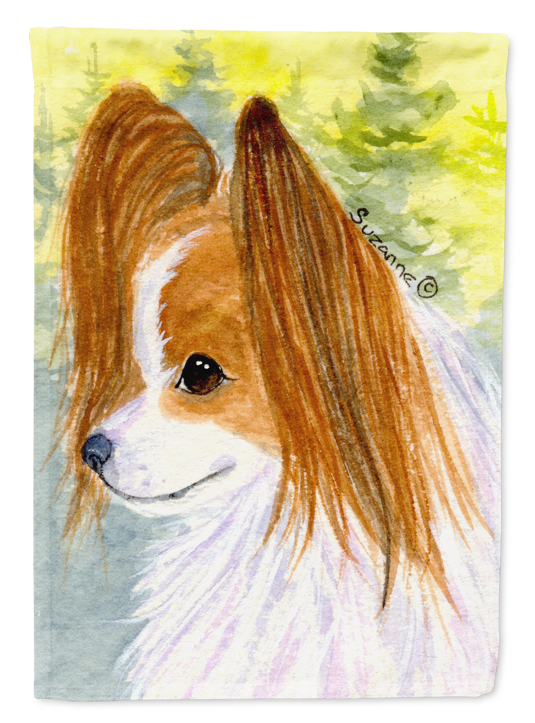 Papillon House Flag 28x40 Porch Sleeve Pole Decorative Outside Yard Banner Artwork Wall Hanging, Polyester