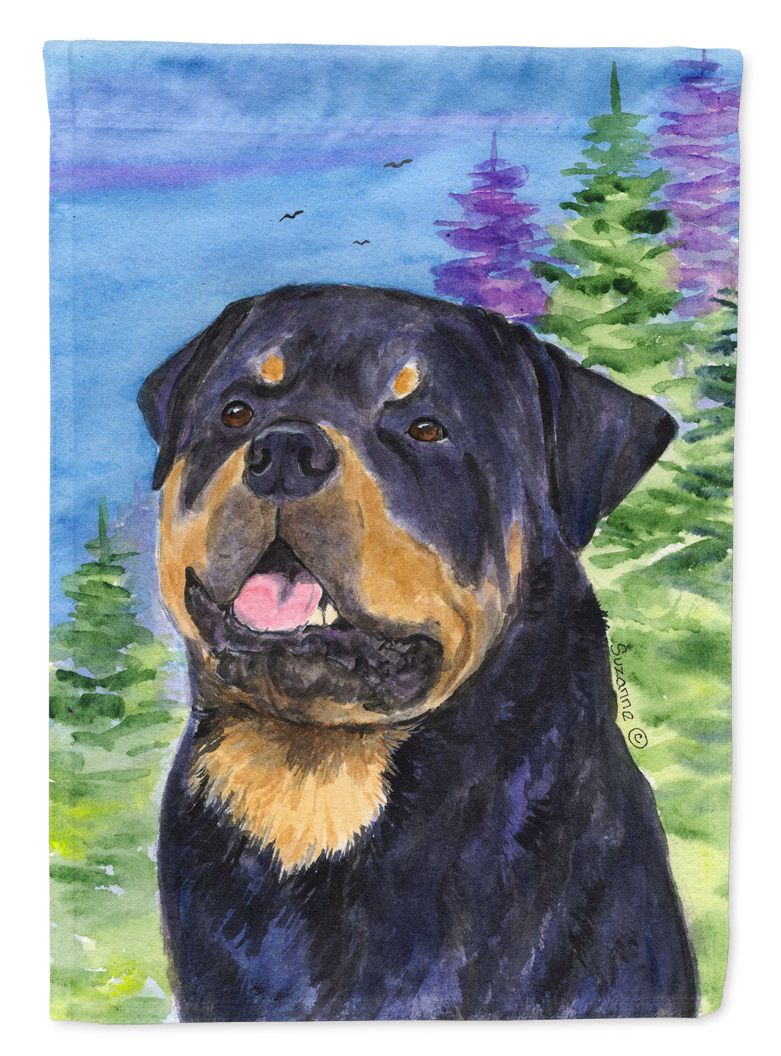 Rottweiler House Flag 28x40 Porch Sleeve Pole Decorative Outside Yard Banner Artwork Wall Hanging, Polyester
