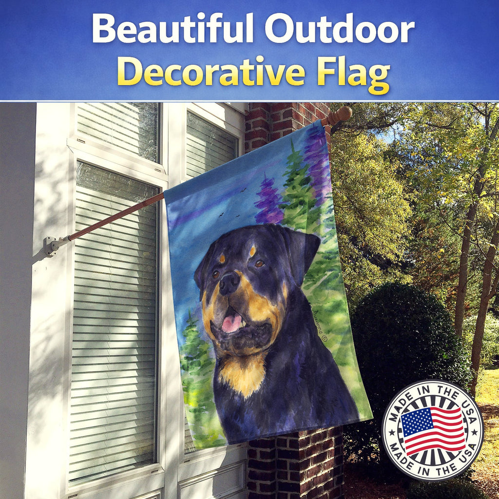 Rottweiler House Flag 28x40 Porch Sleeve Pole Decorative Outside Yard Banner Artwork Wall Hanging, Polyester