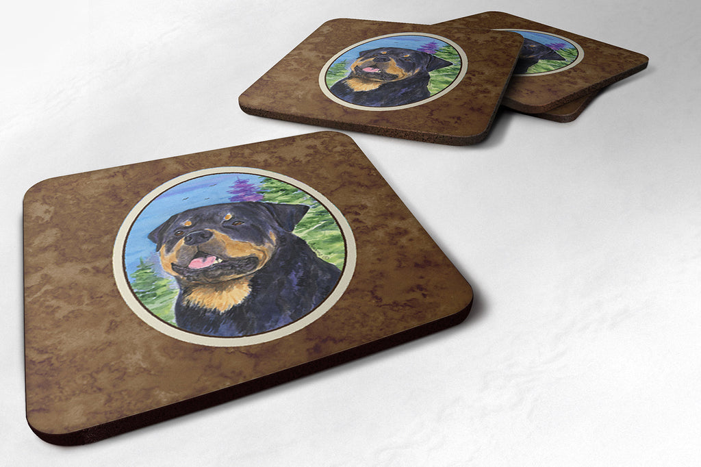 Rottweiler Foam Coasters Set of 4 Cup Coasters for Indoor Outdoor, Tabletop Protection, Anti Slip, Mouse pad Material