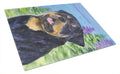 Rottweiler Cutting Board Tempered Glass Kitchen Cutting Surface, Heat Resistant Chopping, Non-Slip Feet, Food Prep & Serving