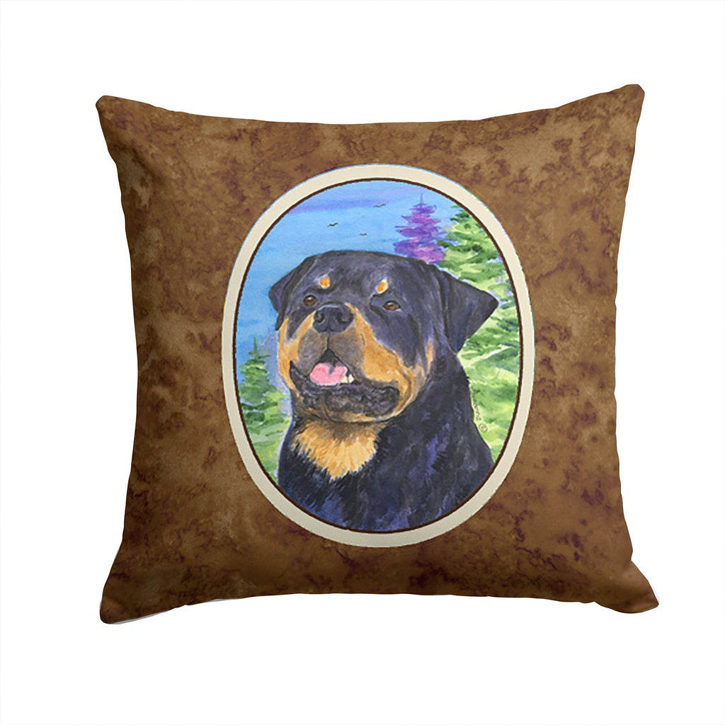 Rottweiler Decorative Throw Pillow 14x14 Indoor Outdoor Accent Cushion, Fabric Cover with Insert for Sofa, Bed, Porch & Living Room
