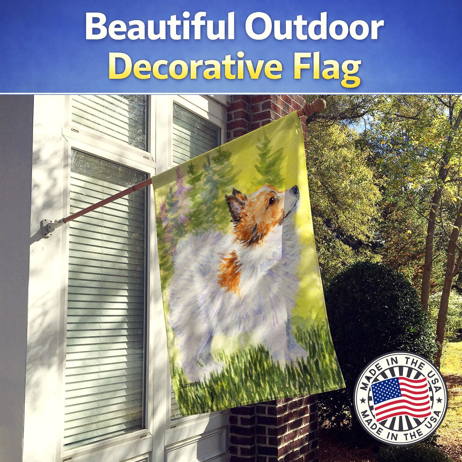 Papillon House Flag 28x40 Porch Sleeve Pole Decorative Outside Yard Banner Artwork Wall Hanging, Polyester