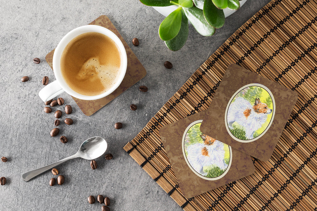 Papillon Foam Coasters Set of 4 Cup Coasters for Indoor Outdoor, Tabletop Protection, Anti Slip, Mouse pad Material
