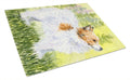 Papillon Cutting Board Tempered Glass Kitchen Cutting Surface, Heat Resistant Chopping, Non-Slip Feet, Food Prep & Serving