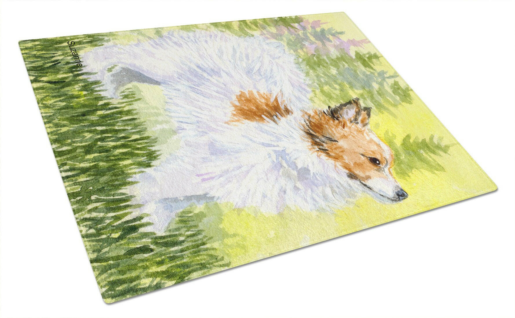 Papillon Cutting Board Tempered Glass Kitchen Cutting Surface, Heat Resistant Chopping, Non-Slip Feet, Food Prep & Serving