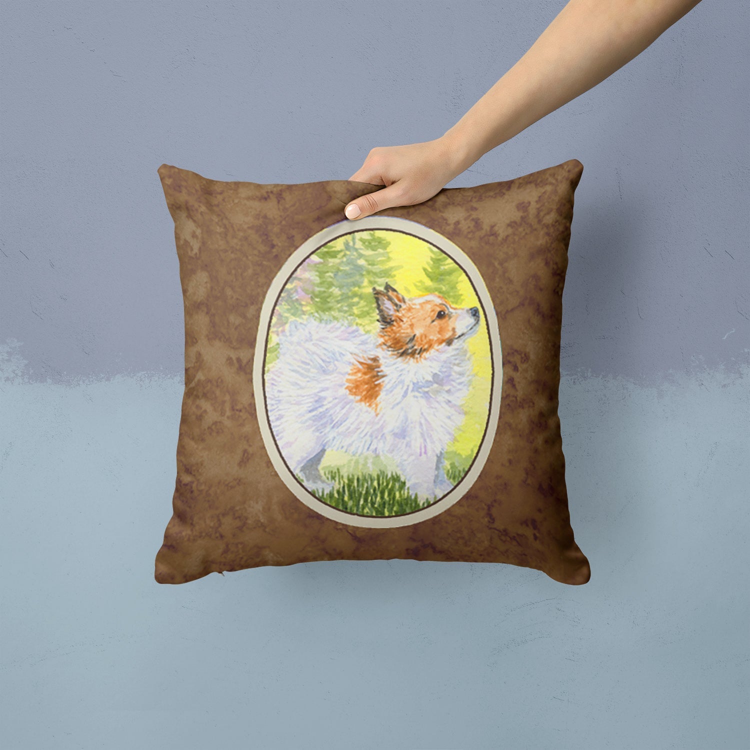 Papillon Decorative Throw Pillow 14x14 Indoor Outdoor Accent Cushion, Fabric Cover with Insert for Sofa, Bed, Porch & Living Room