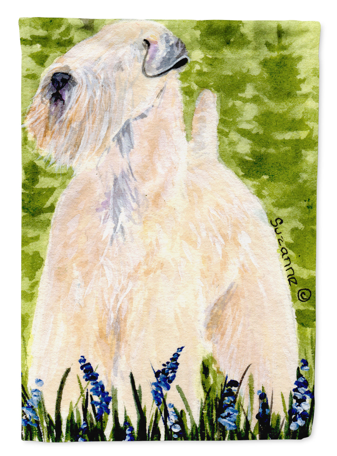 Wheaten Terrier Soft Coated House Flag 28x40 Porch Sleeve Pole Decorative Outside Yard Banner Artwork Wall Hanging, Polyester