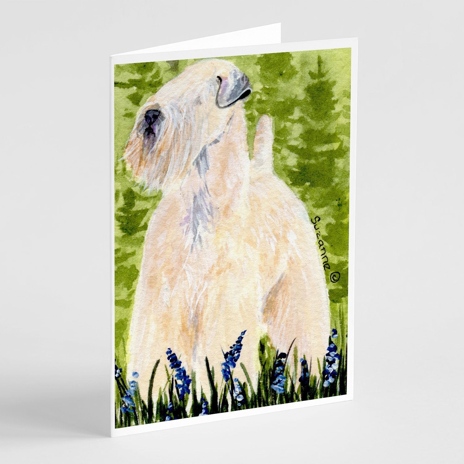Wheaten Terrier Soft Coated Greeting Cards Pack of 8 Blank Cards with Envelopes Whimsical A7 Size 5x7